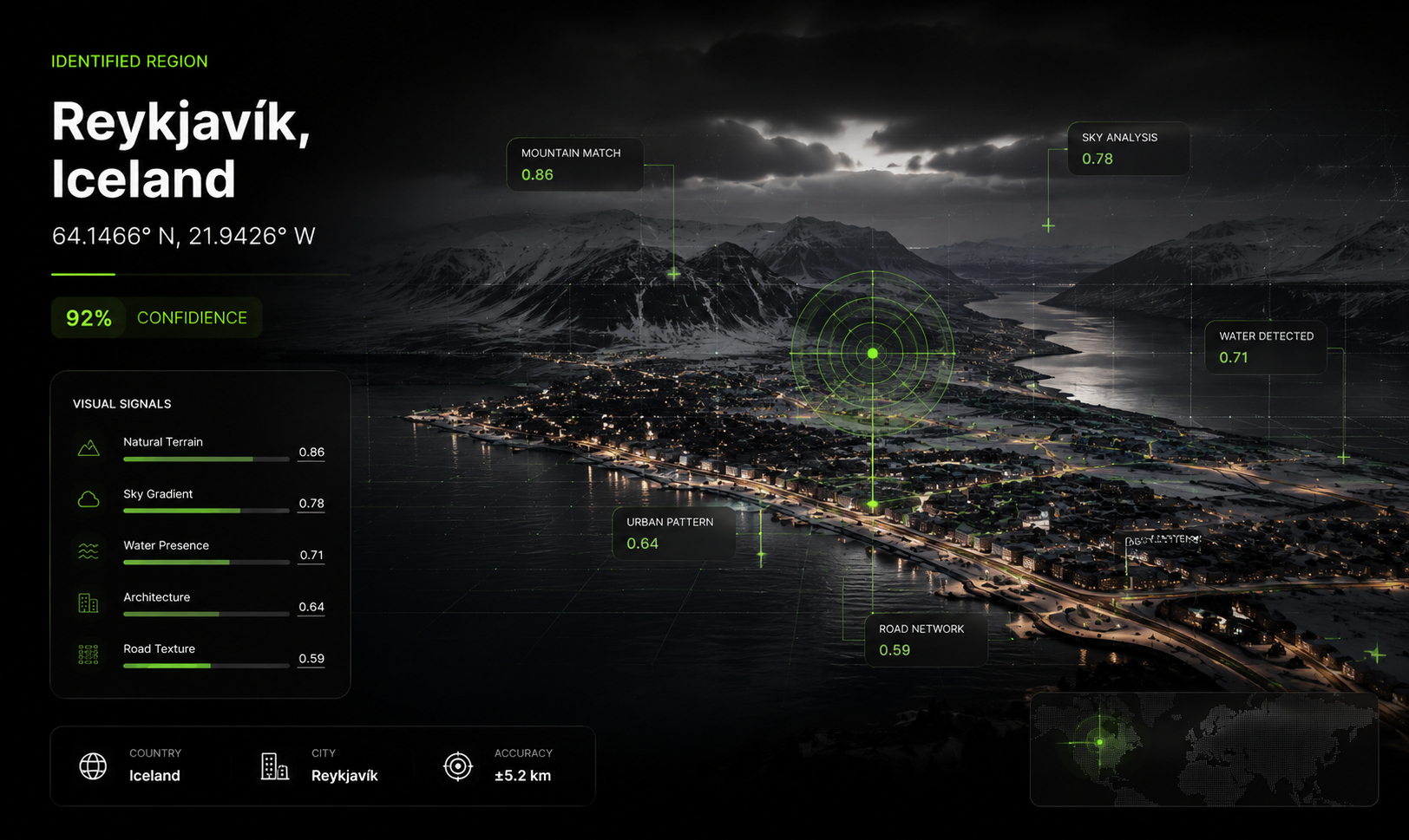 Example landscape location result